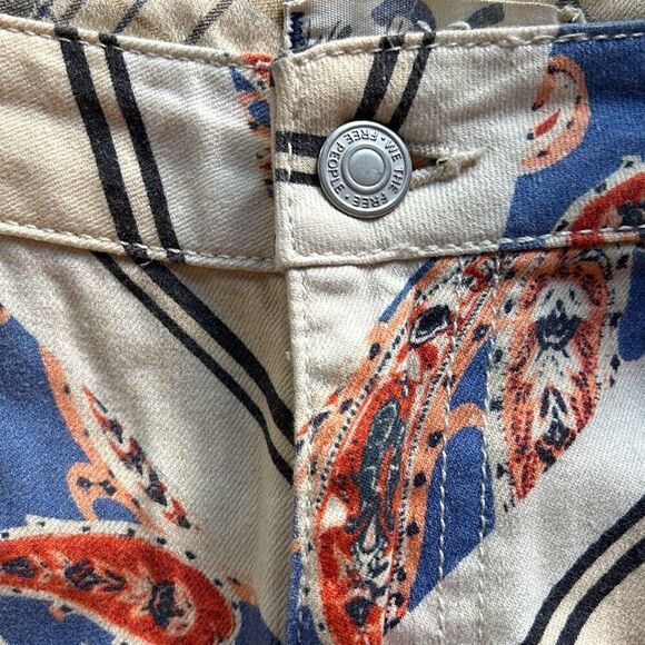 Free People Paisley Plaid Bell bottom Pants Sz 26 - Picture 6 of 11